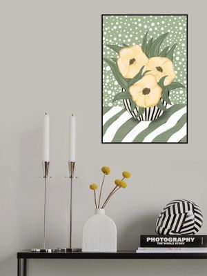 Yellow poppies in vase