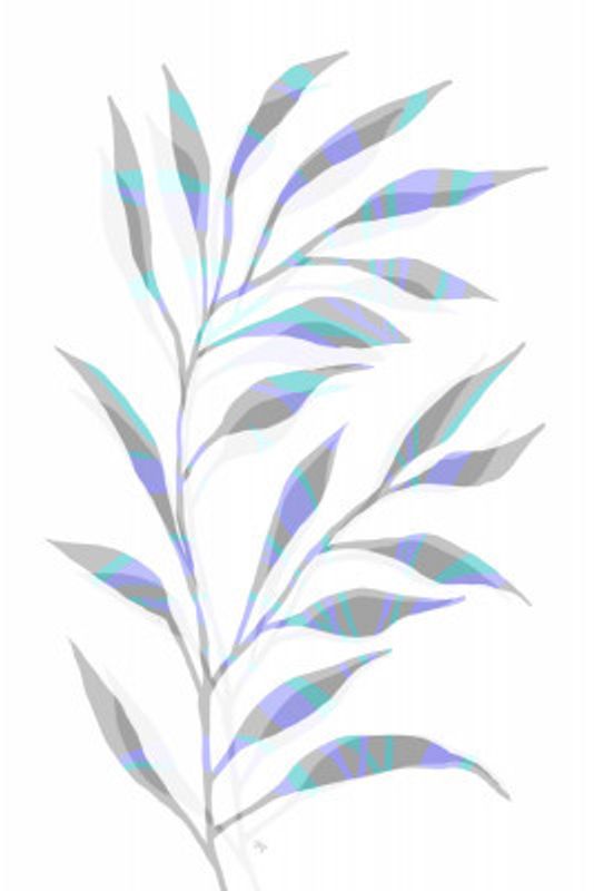 Minimalist Branch with Leaves