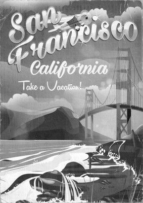San Francisco California retro travel