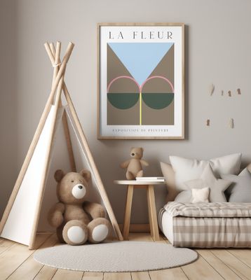 La Fleur Geometric Flowers Poster Set 2