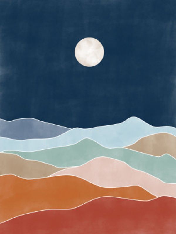 Moonlit Hill Scape