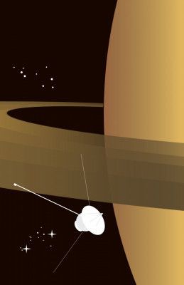 Saturn retro space art