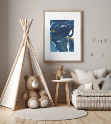 Navy Gold Abstract 2