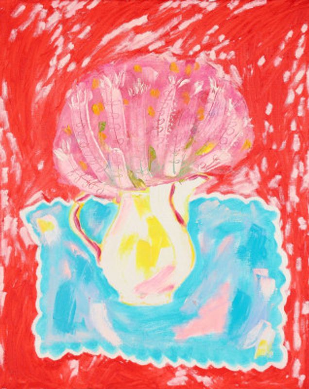 Pink Bouquet in White Jug, Tamara Jare, oil on canvas