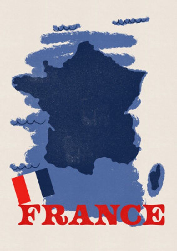 Vintage France Map