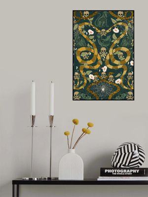 Gothic cottage dark emerald pattern