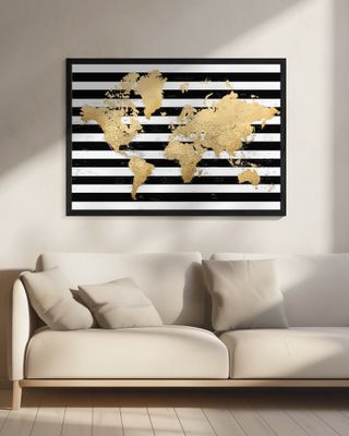 Detailed world map with cities, Harper