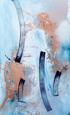 Fluid Blue Copper Abstract
