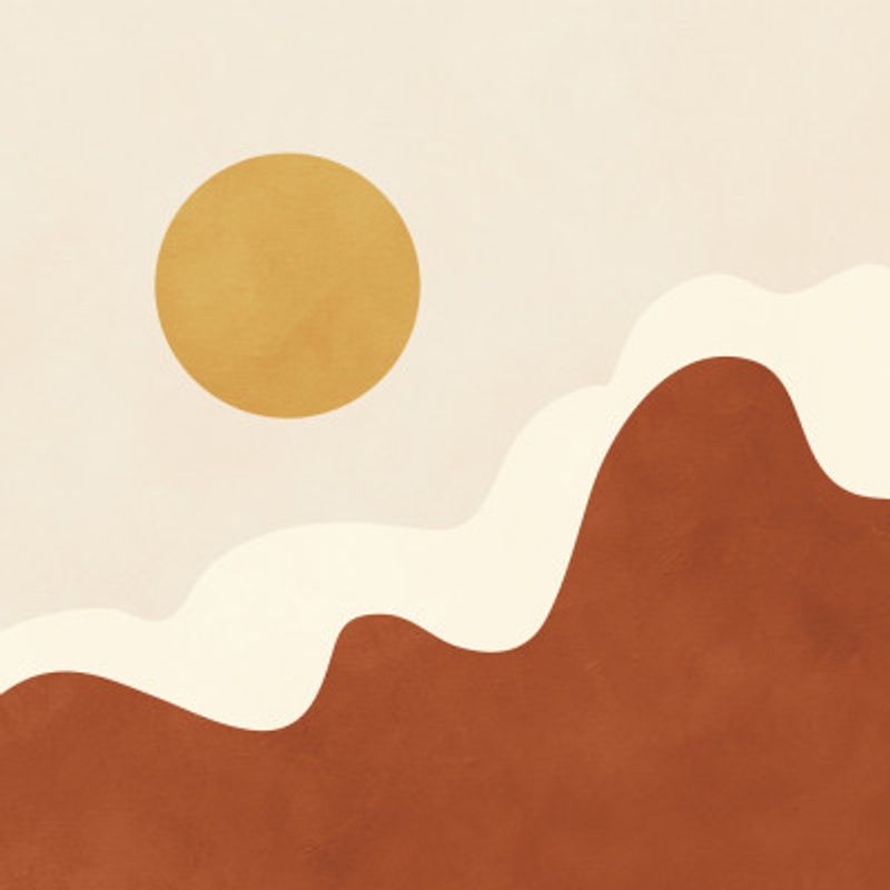 Stylized Sun Above Curved