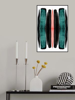 Turquoise And Black Vertical Stripes