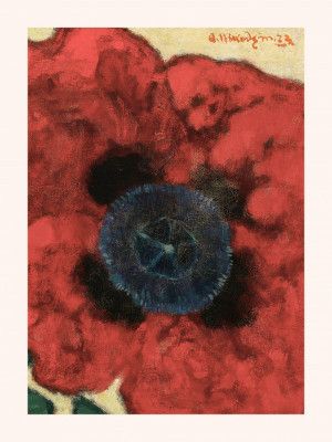Artur Nikodem Poppy Flower White Boarder