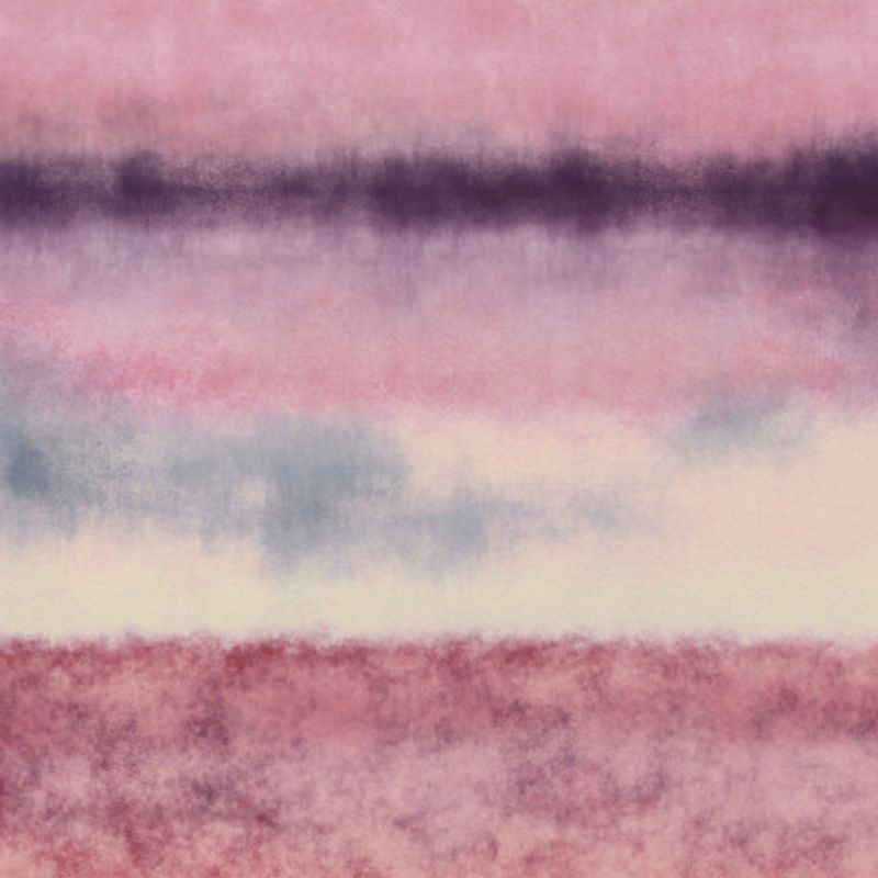 Abstract watercolor landscape in pastel colors no. 5. Pink, violet, blue, white.