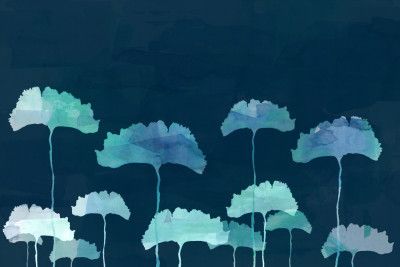 Blue Flowers Silhouette