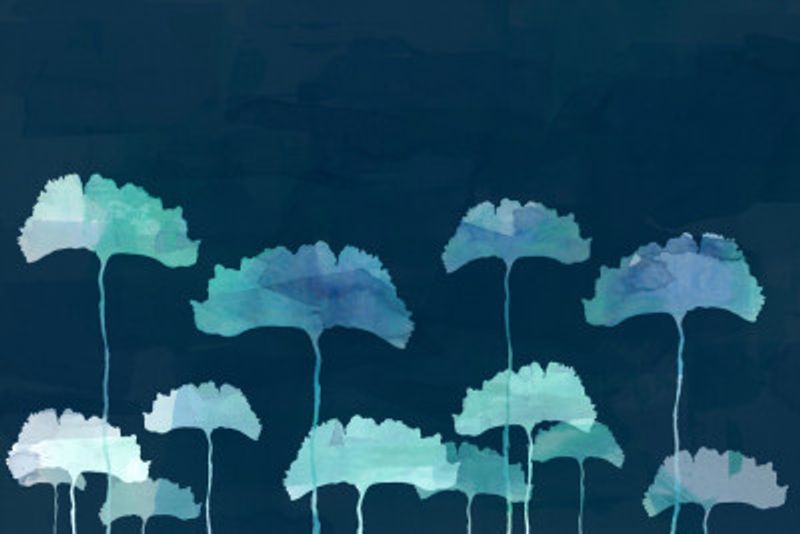 Blue Flowers Silhouette