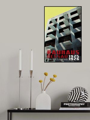 Bauhaus Dessau architecture in vintage magazine style VIII