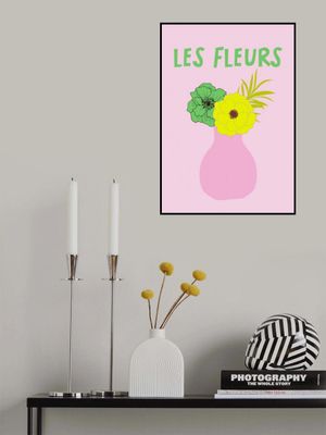 Potted Florals Green and Pink