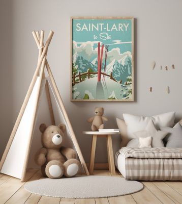 Saint Lary Ski Poster