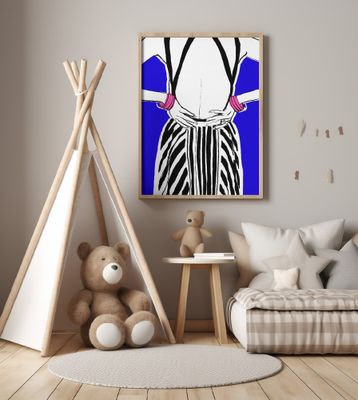 Bold Stripes, Blue Background