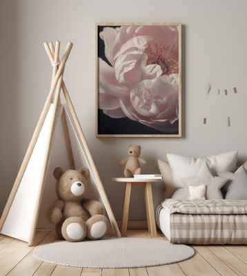 Coral Peony Flower Closeup