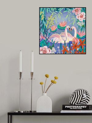 Swans swimming in the pound