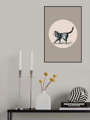 Winter Scenes: Holiday Cat With Teal Bow With Muted Background 1 1