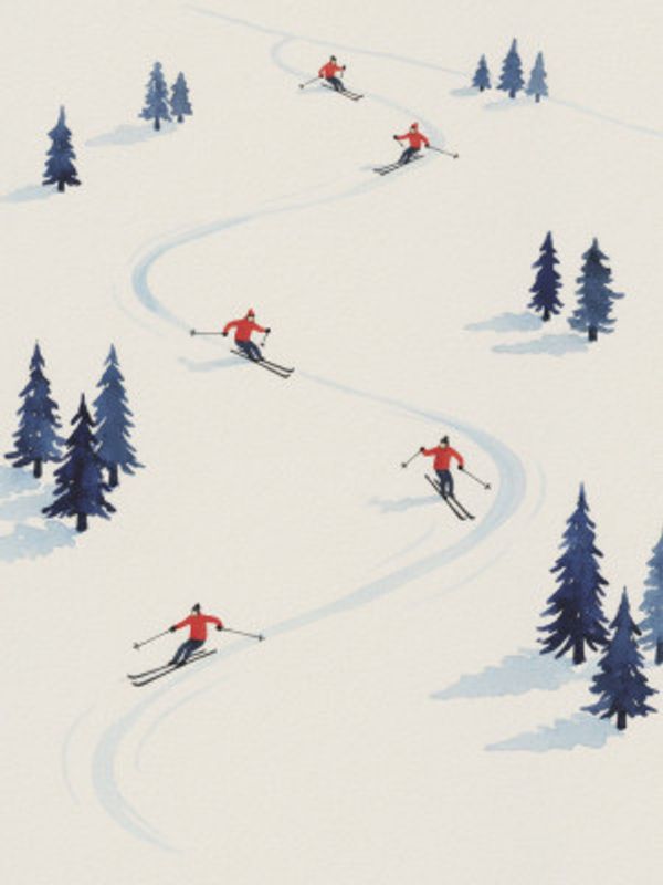 Five Skiers