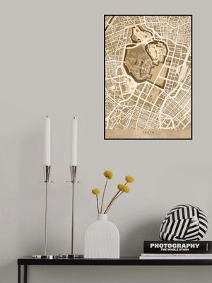 Sepia map of Tokyo