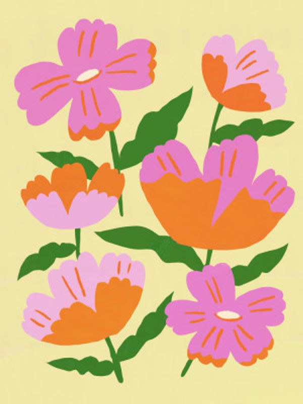 Playful Pink In Yellow Background