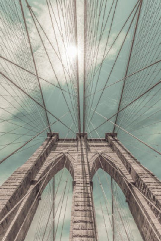 NEW YORK CITY Brooklyn Bridge in Detail | urban vintage style