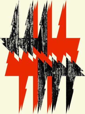 Jagged Red and Black Shapes