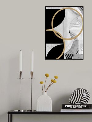 Black and White Stripes Gold Spheres No1