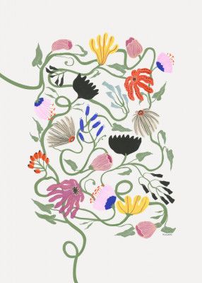 Whimsical Arrangement Of Abstract Flowers