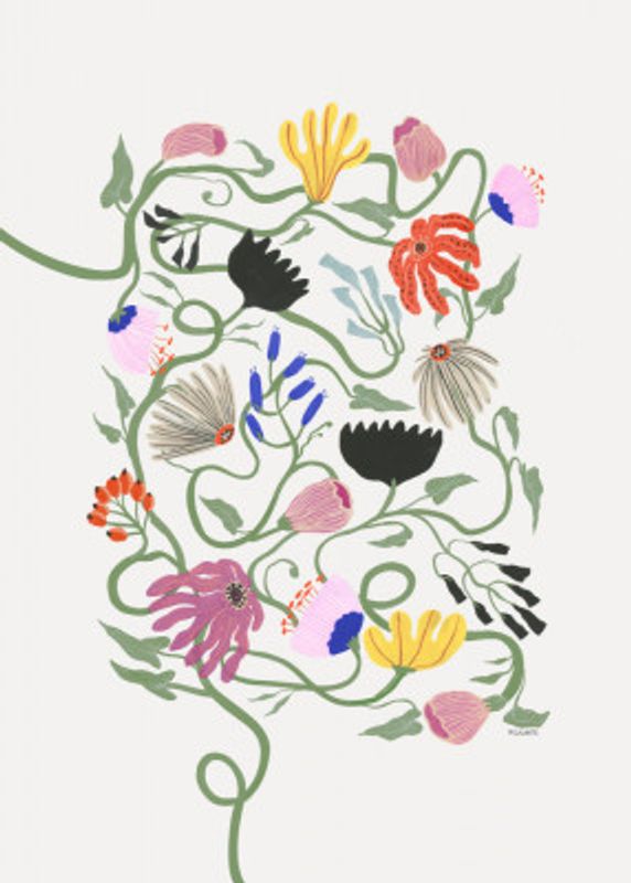 Whimsical Arrangement Of Abstract Flowers