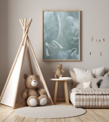 Green and White Acrylic