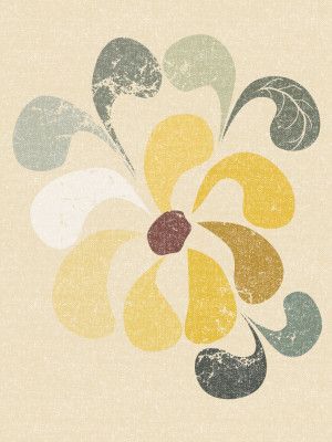Abstract Paper Cut Flower Butter Yellow