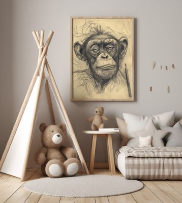 Monkey drawing