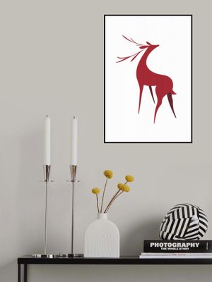 Stylized retro deer (red)
