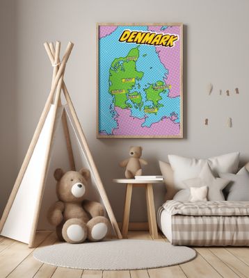 Denmark Pop Art Map