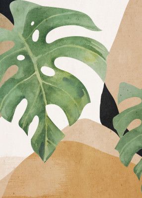 Abstract Art Tropical Leaves