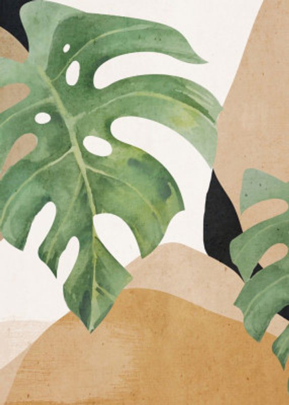 Abstract Art Tropical Leaves