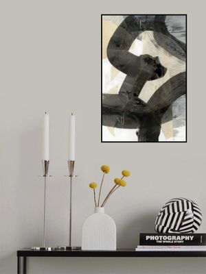 Abstract Hammered Black Neutral 1
