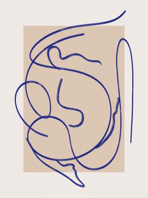 Abstract Blue Line Art 3