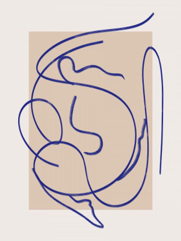 Abstract Blue Line Art 3