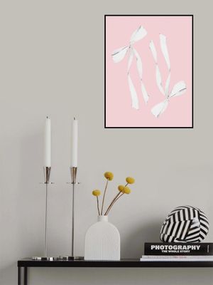 Two White Bows On Pink