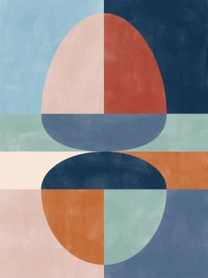 Overlapping Semi-Circles In Earthy Tones