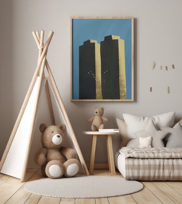 Concrete jungle migrating flock