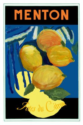 Lemons Menton Citrus Fruit Poster