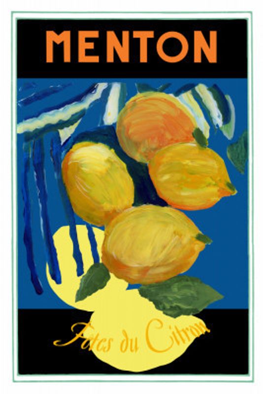 Lemons Menton Citrus Fruit Poster
