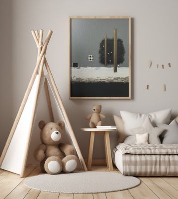 Geometry of Silence. Abstract Painting – Minimalist Geometric Art for Home, Office or Gift Interior