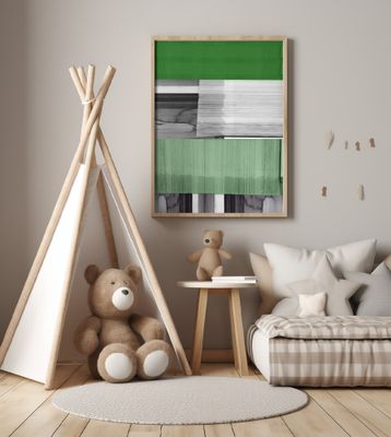 Abstract Black White Green Grey 1